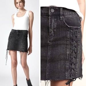 Blank NYC Denim Lace-Up Skirt